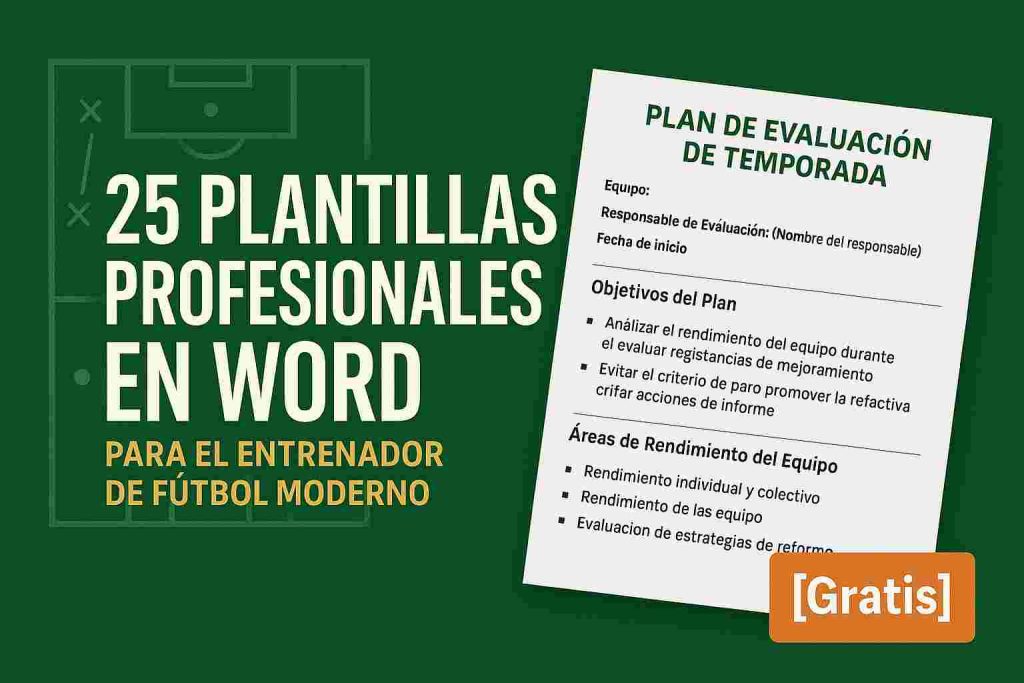 25 Plantillas para Entrenadores de Fútbol en Word [Gratis]