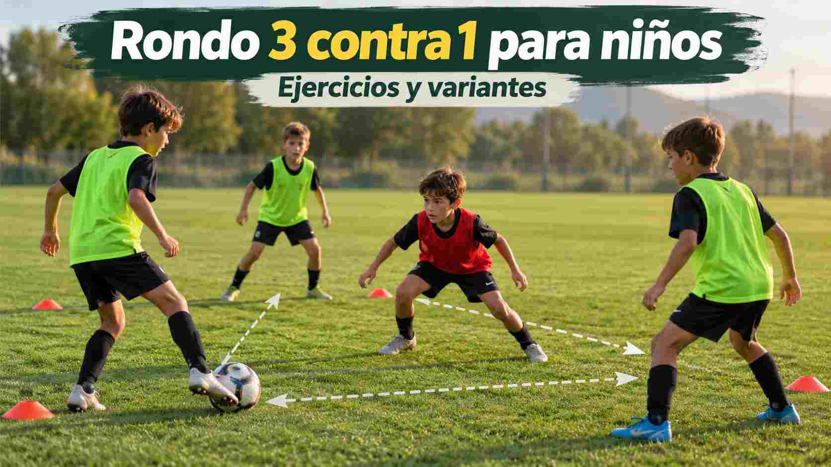 Rondo 3 contra 1 para niños: ejercicios y variantes